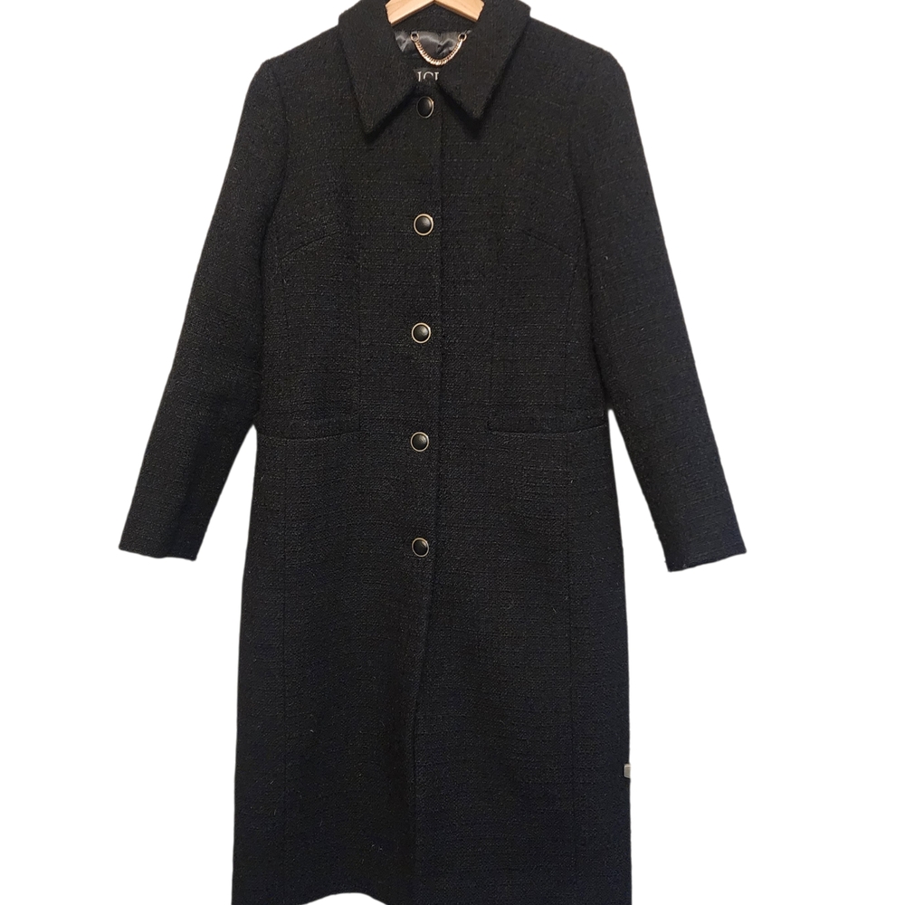 J.Crew‎ Tweed Lady Day Topcoat in black.